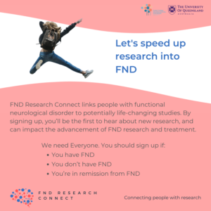 FND Research Connect social media advertisement to help people find functional neurological disorder studies